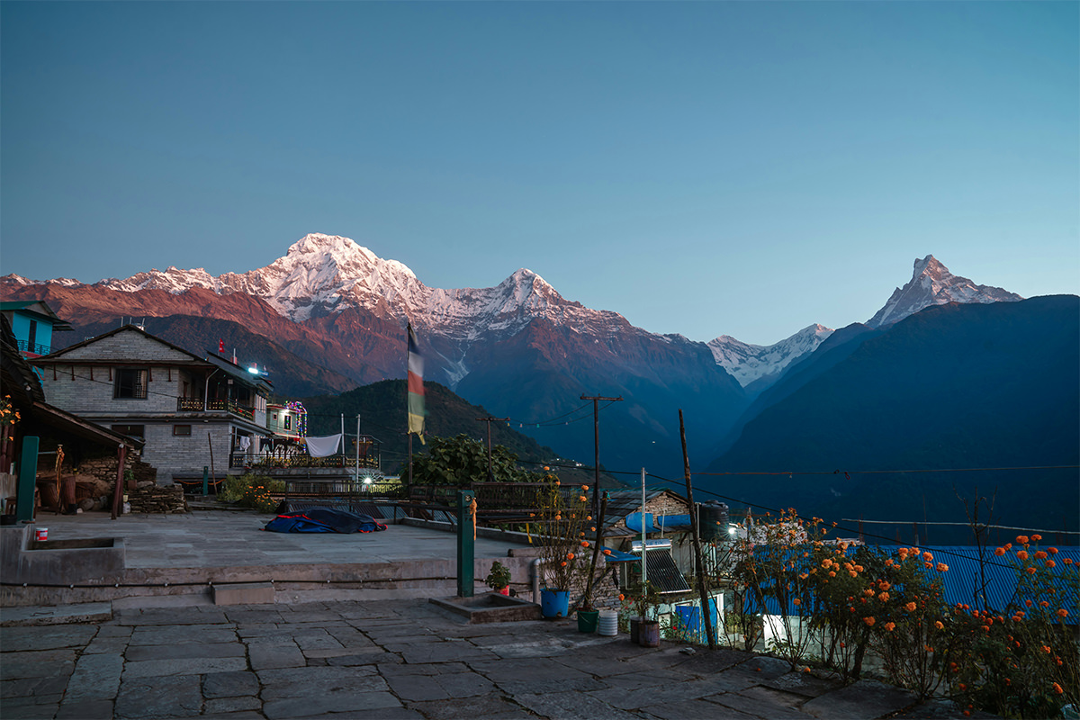 Mountain lodge property in the Himalayas