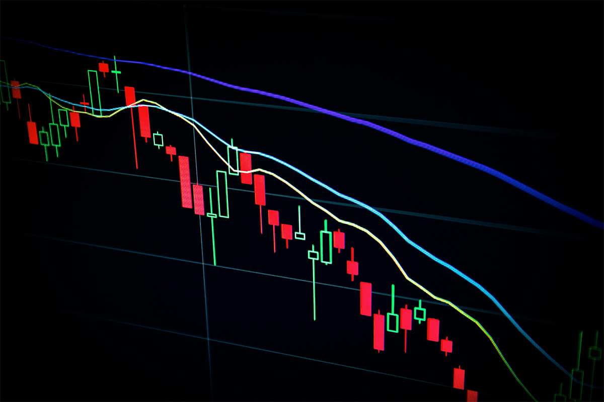 Stock market chart on trading screen